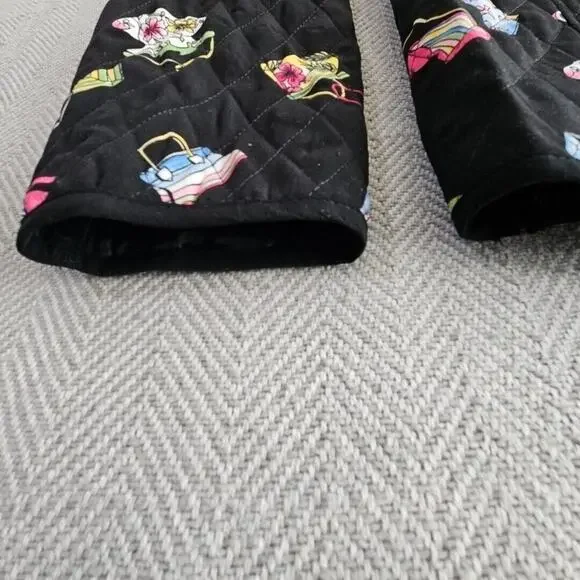 Requirements Women's Jacket Petite PM Black Quilted Purses Zipper Pockets - Picture 7 of 13